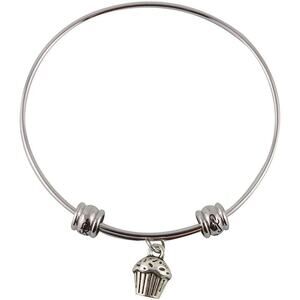 Cupcake Charm Bracelet Bangle